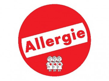 Memory-Schilder rund mit Aufschrift "Allergie
