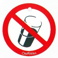 Memory- Schilder  rund mit Symbol "Nicht Trinken