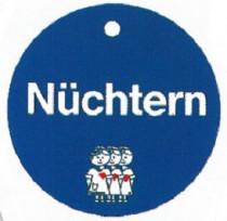 Memory- Schilder rund mit Aufschrift "Nüchtern